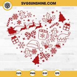 Christmas Heart SVG, Christmas SVG, Christmas Tree, Santa Hat SVG, Elf Hat SVG, Gingerbread Man, Kids Christmas SVG