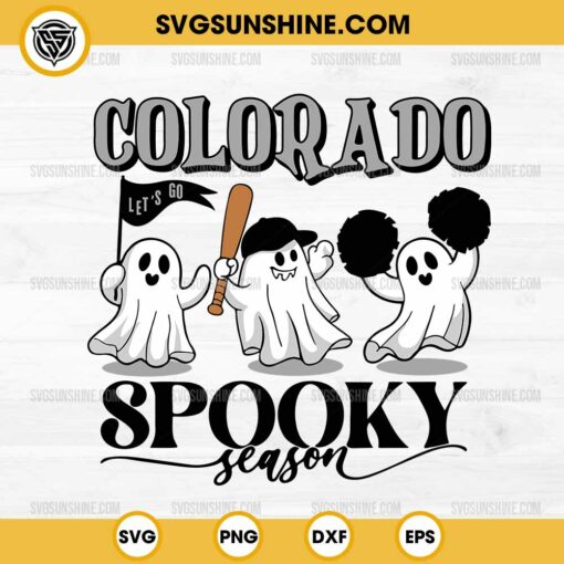 Colorado Rockies Baseball Spooky Season SVG, Let’s Go Colorado Rockies Ghost Halloween SVG