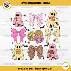 Coquette Bow Conchas Ghost Png, Mexican Ghost Png, Spooky Conchas Png, Halloween Pan Dulce Png