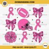 Coquette Bow Football Breast Cancer Awareness PNG