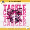 Coquette Bow Tackle Cancer PNG, Football Bow Breast Cancer PNG