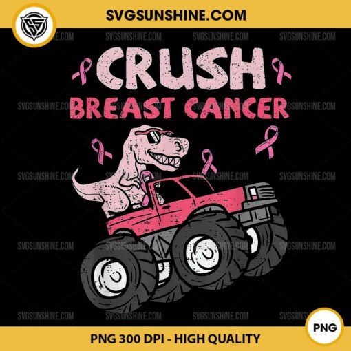 Crush Breast Cancer PNG, T-Rex Monster Truck PNG