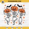 Dancing Skeleton Pumpkin Head SVG, Halloween Pumpkin Skeleton SVG, Skeletons Dancing SVG