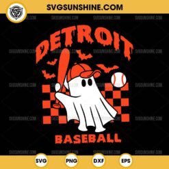 Detroit Ghost Baseball Halloween SVG, Detroit Tigers Halloween SVG