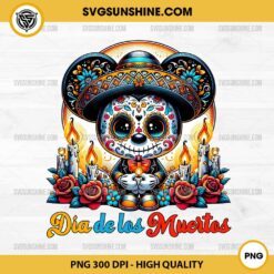 Mickey Mouse Dia De Los Muertos PNG, Sugar Skull Mickey PNG, Disney Mickey Day of the Dead PNG