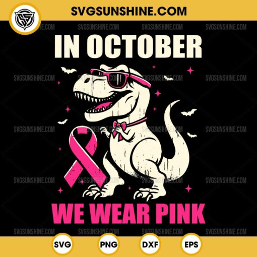 Dinosaur Breast Cancer Awareness SVG