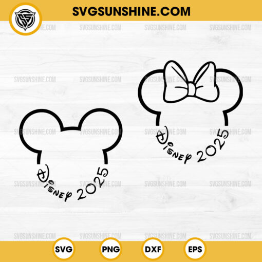 Disney 2025 SVG Bundle, Disney Happy New Year 2025 SVG, Mickey Minnie 2025 SVG, Disney Couple SVG