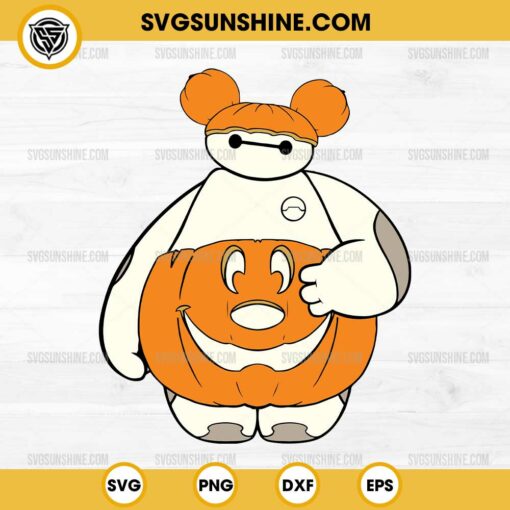 Disney Baymax Pumpkin Halloween SVG, Baymax Fall SVG, Disney Fall Halloween SVG