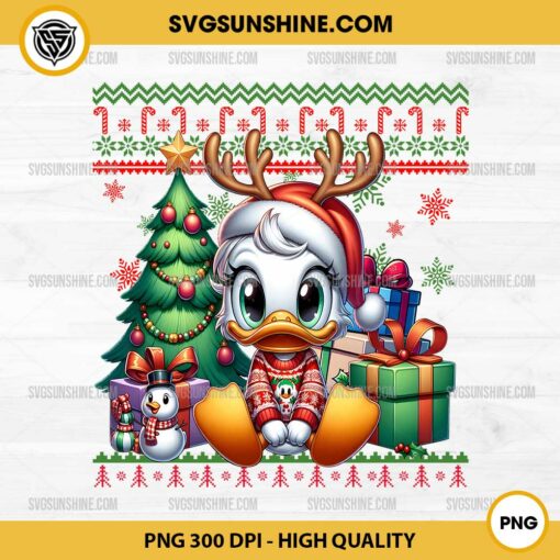 Disney Daisy Duck Ugly Christmas Sweater PNG, Daisy Duck Christmas PNG File