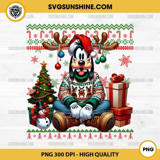 Disney Goofy Ugly Christmas Sweater PNG, Goofy Christmas PNG File