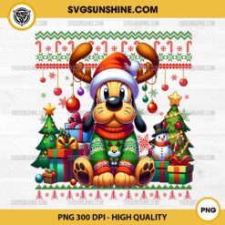 Disney Pluto Ugly Christmas Sweater PNG, Pluto Christmas PNG File