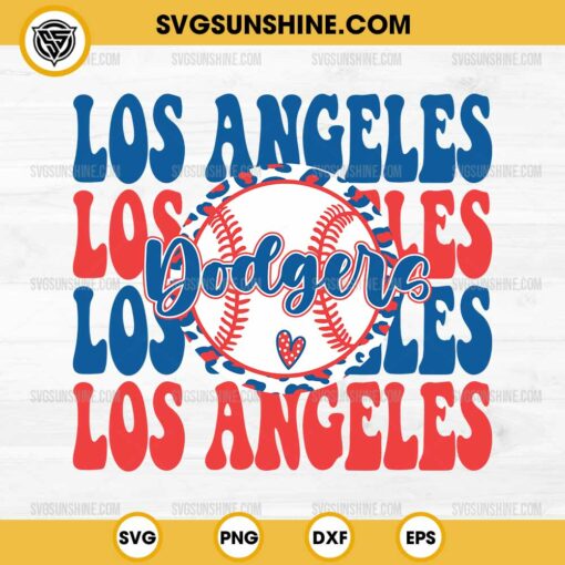 Dodgers Baseball Leopard SVG, Los Angeles Dodgers SVG PNG Vector Clipart