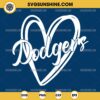 Dodgers SVG, Dodgers Heart SVG, Los Angeles Dodgers SVG