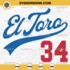 El Toro 34 Fernando Valenzuela SVG, Los Angeles Dodgers Players SVG