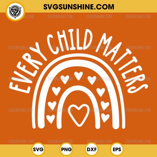 Every Child Matters Rainbow With Heart SVG PNG DXF EPS