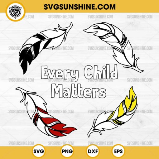 Every Child Matters With Colorful Feather SVG PNG DXF EPS