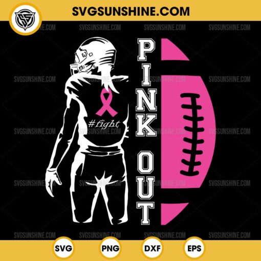 Football Player Pink Out SVG