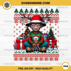 Freddy Krueger Ugly Christmas Sweater PNG, Horror Christmas PNG Digital Download