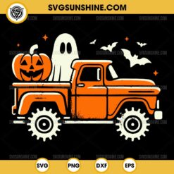 Funny Monster Truck Pumpkin Ghost Halloween SVG