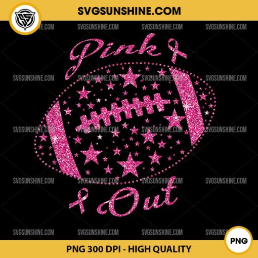 Glitter Football Pink Out PNG, Football Breast Cancer Awareness PNG