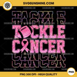 Glitter Tackle Cancer PNG, Football Breast Cancer PNG