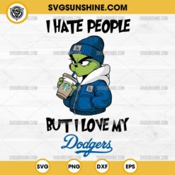 Grinch I Hate People But I Love My Dodgers SVG, Grinch LA Dodgers Baseball SVG