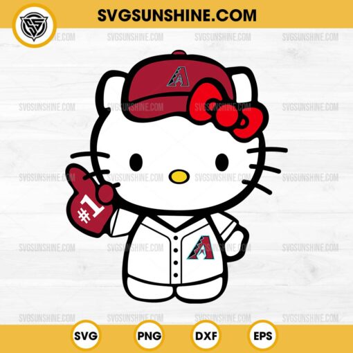 Hello Kitty Arizona Diamondbacks SVG PNG Cut Files