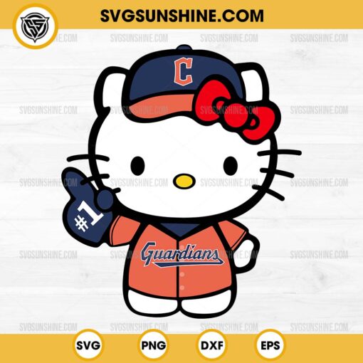 Hello Kitty Cleveland Guardians SVG PNG Cut Files