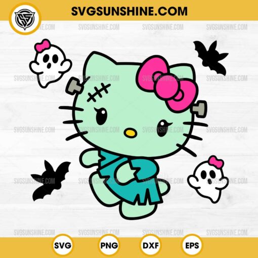 Hello Kitty Frankenstein Monster SVG, Sanrio Characters Hello Kitty Halloween SVG