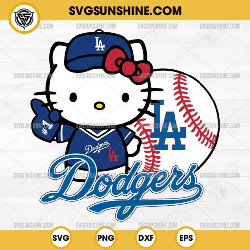 Hello Kitty LA Dodgers SVG, Hello Kitty Baseball SVG, Dodgers SVG