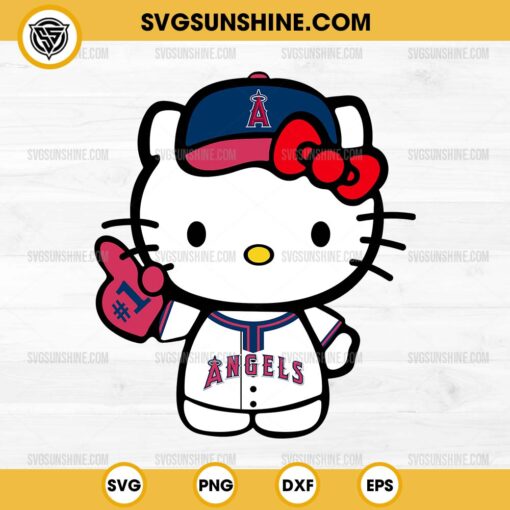 Hello Kitty Los Angeles Angles SVG PNG Cut Files