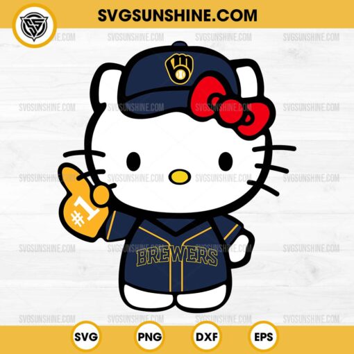 Hello Kitty Milwaukee Brewers SVG PNG Cut Files