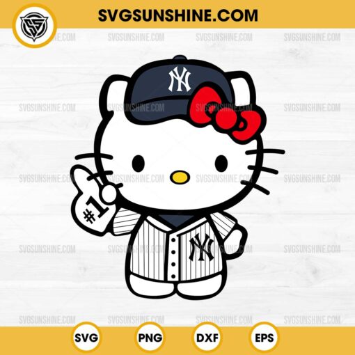 Hello Kitty New York Yankees SVG PNG Cut Files