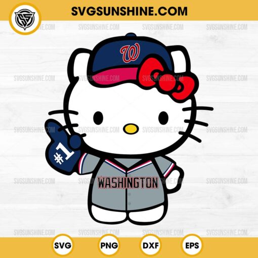 Hello Kitty Washington Nationals SVG PNG Cut Files