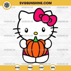 Hello Kitty with Pumpkin Halloween SVG