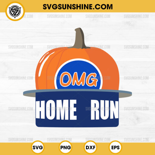 Home Run New York Mets OMG SVG, Pumpkin OMG SVG, New York Mets Pumpkin Halloween SVG