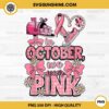 In October We Wear Pink PNG, Chucks And Pearls Breast Cancer Awareness PNG