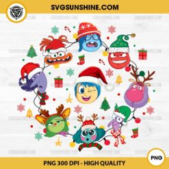 Inside Out Characters Christmas PNG Sublimation