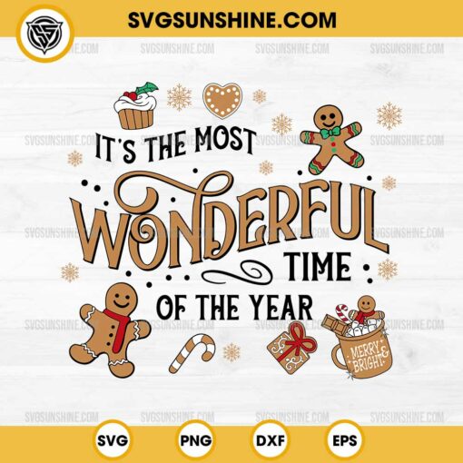 It's The Most Wonderful Time of The Year SVG, Gingerbread SVG, Christmas Cookie Drink And Food SVG