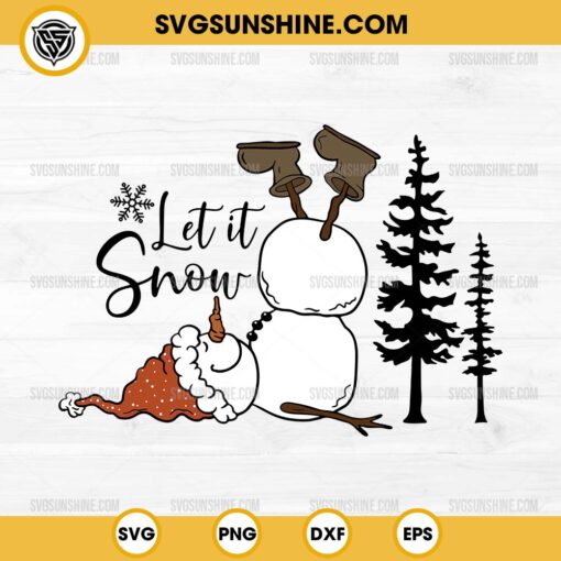 Let It Snow SVG, Snowman Christmas Tree SVG, Snowflake Christmas SVG