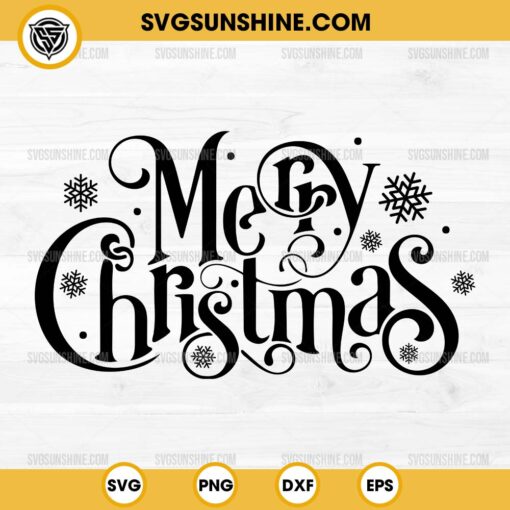 Merry Christmas SVG Files For Cricut, Christmas SVG Silhouette Vector Clipart, Christmas SVG PNG