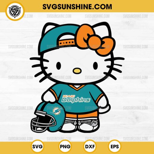 Miami Dolphins Hello Kitty SVG PNG File