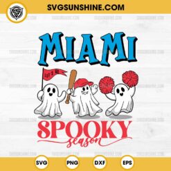 Miami Marlins Baseball Spooky Season SVG, Let’s Go Miami Marlins Ghost Halloween SVG