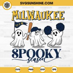 Milwaukee Brewers Baseball Spooky Season SVG, Let’s Go Milwaukee Brewers Ghost Halloween SVG