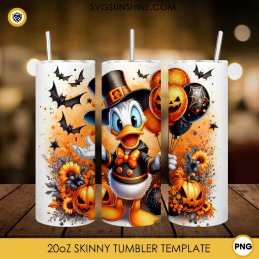 Halloween Donald Duck Witch 20oz Tumber Wrap PNG FIle