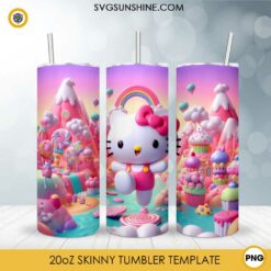 Hello Kitty In The Pink World 20oz Tumbler Wrap PNG File