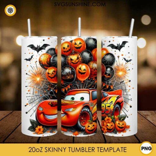 Lightning McQueen Halloween 20oz Tumber Wrap PNG File