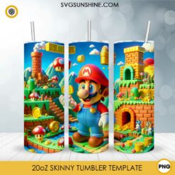 Super Mario 20oz Tumber Wrap PNG File