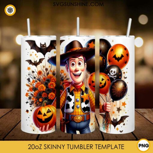 Woody Toy Story Halloween 20oz Tumbler Wrap PNG File