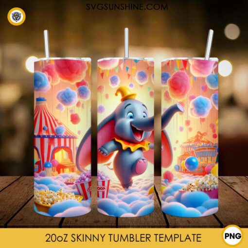 Dumbo Elephant 20oz Tumbler Wrap PNG File